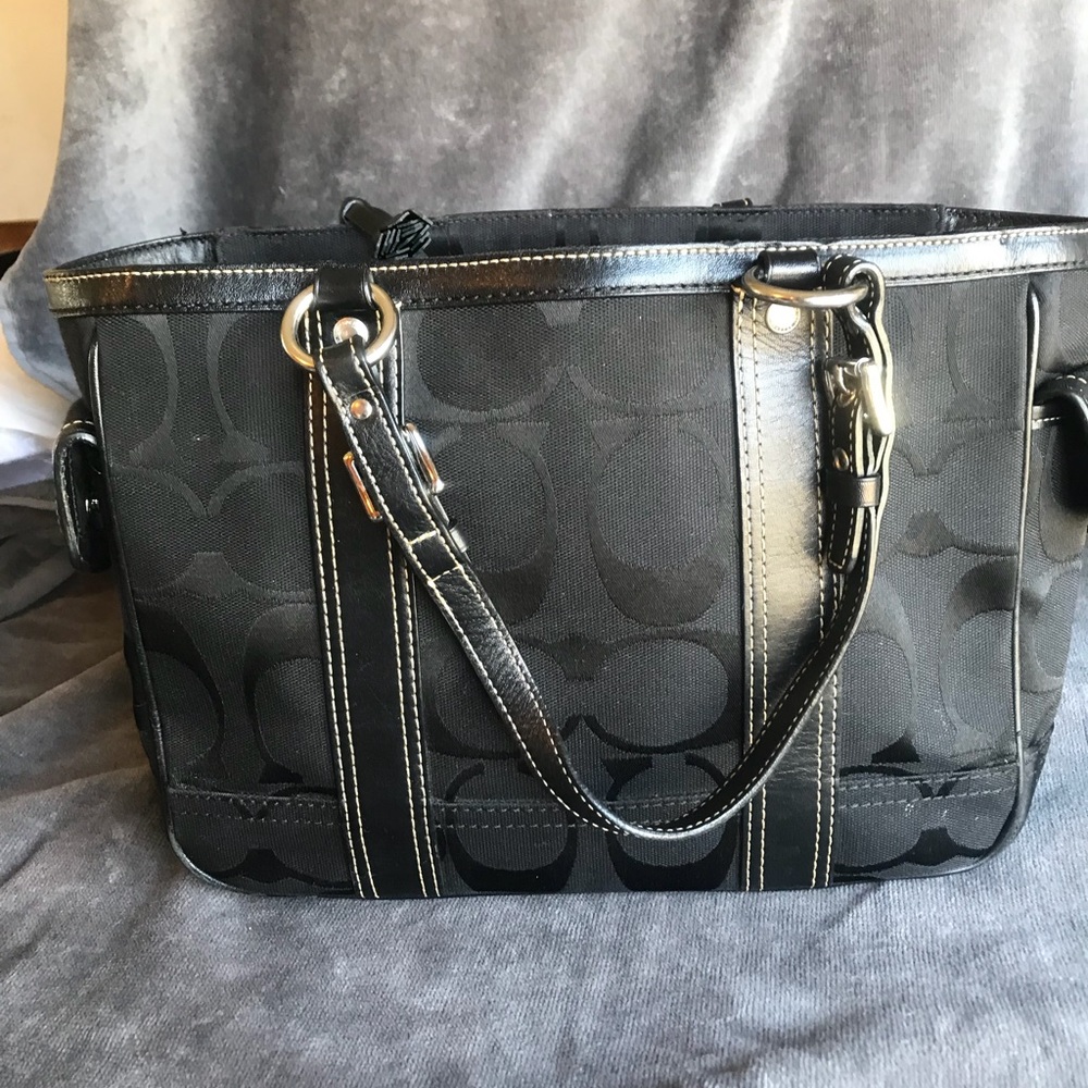 Black Coach Signature Optic Bag